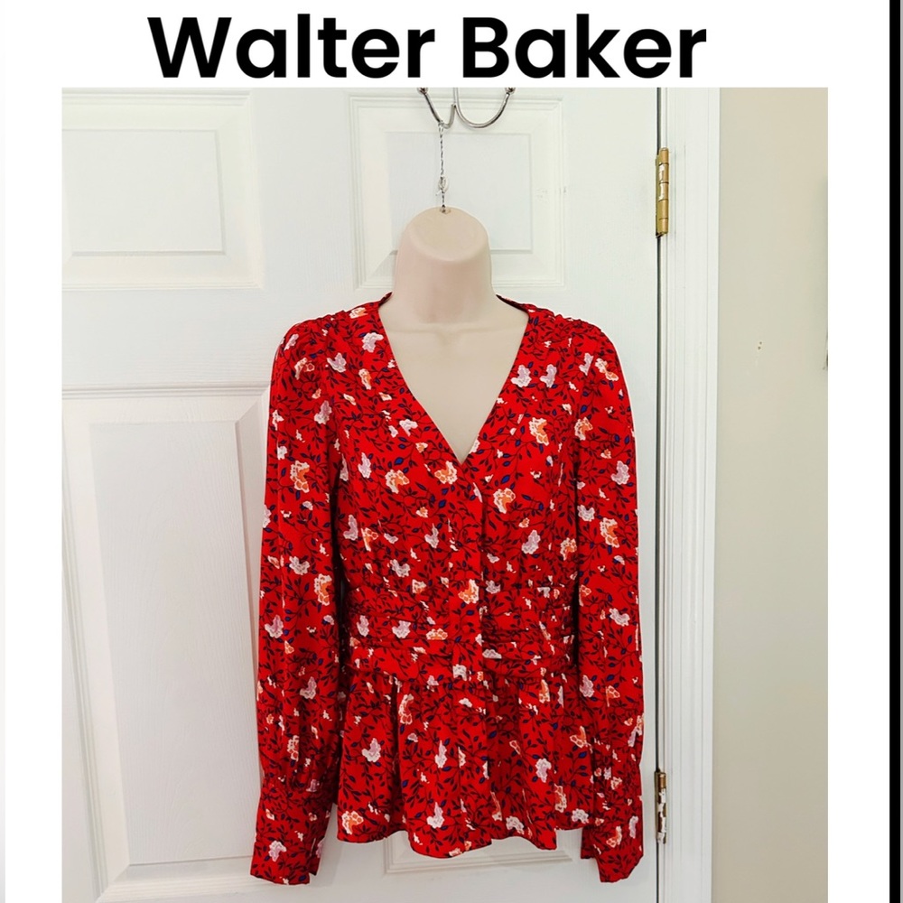 Walter Baker red cierra blouse size small